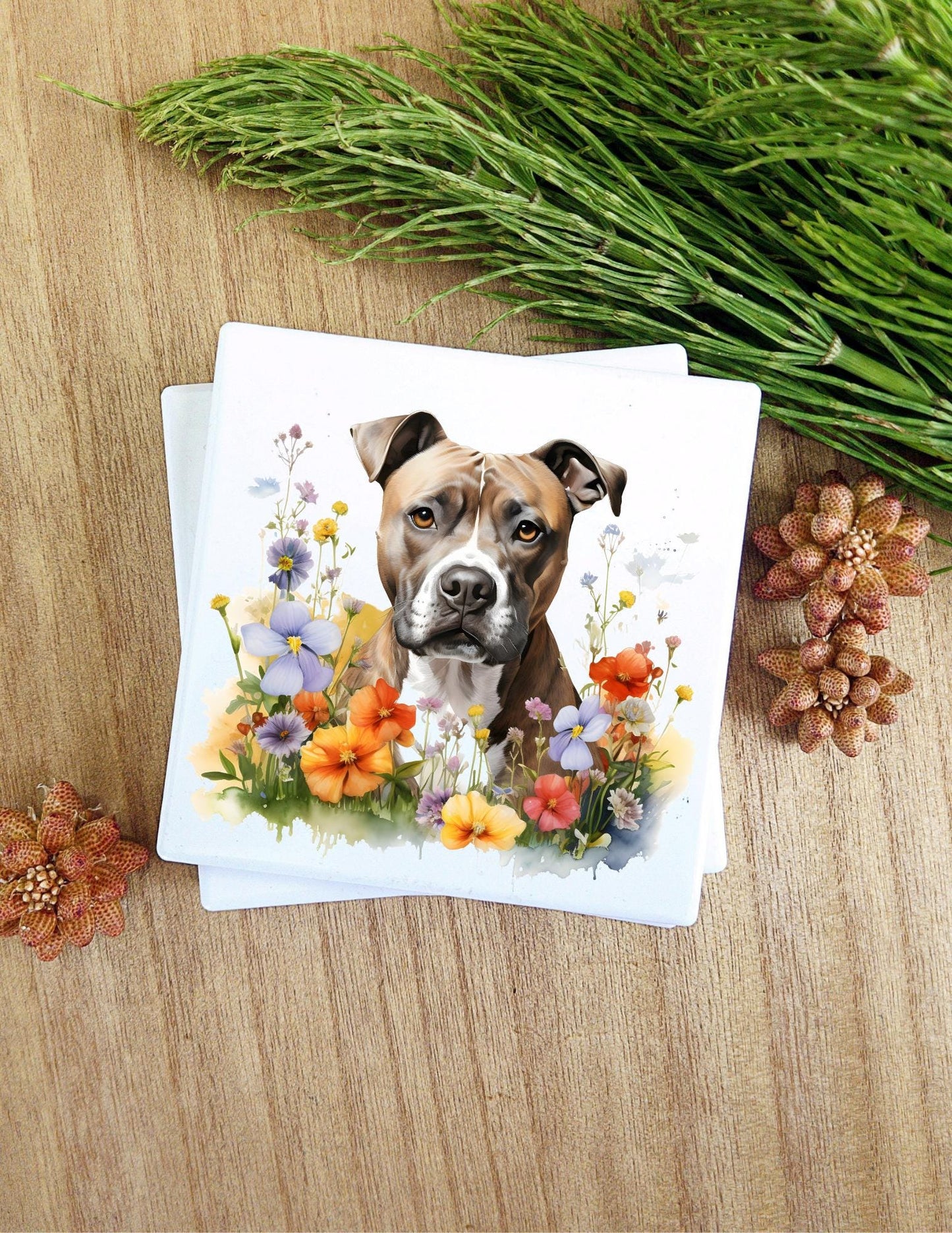 Ceramic Coasters that feature a dog breed of your choice. 80 Different breeds available. Images are watercolor style. Very nice gift!