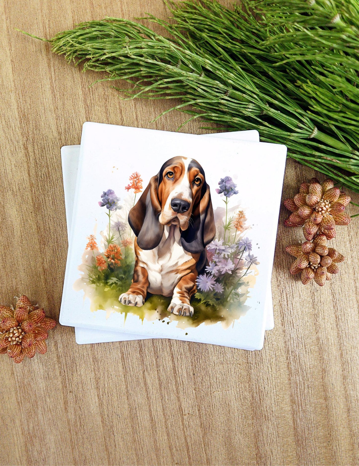 Ceramic Coasters that feature a dog breed of your choice. 80 Different breeds available. Images are watercolor style. Very nice gift!